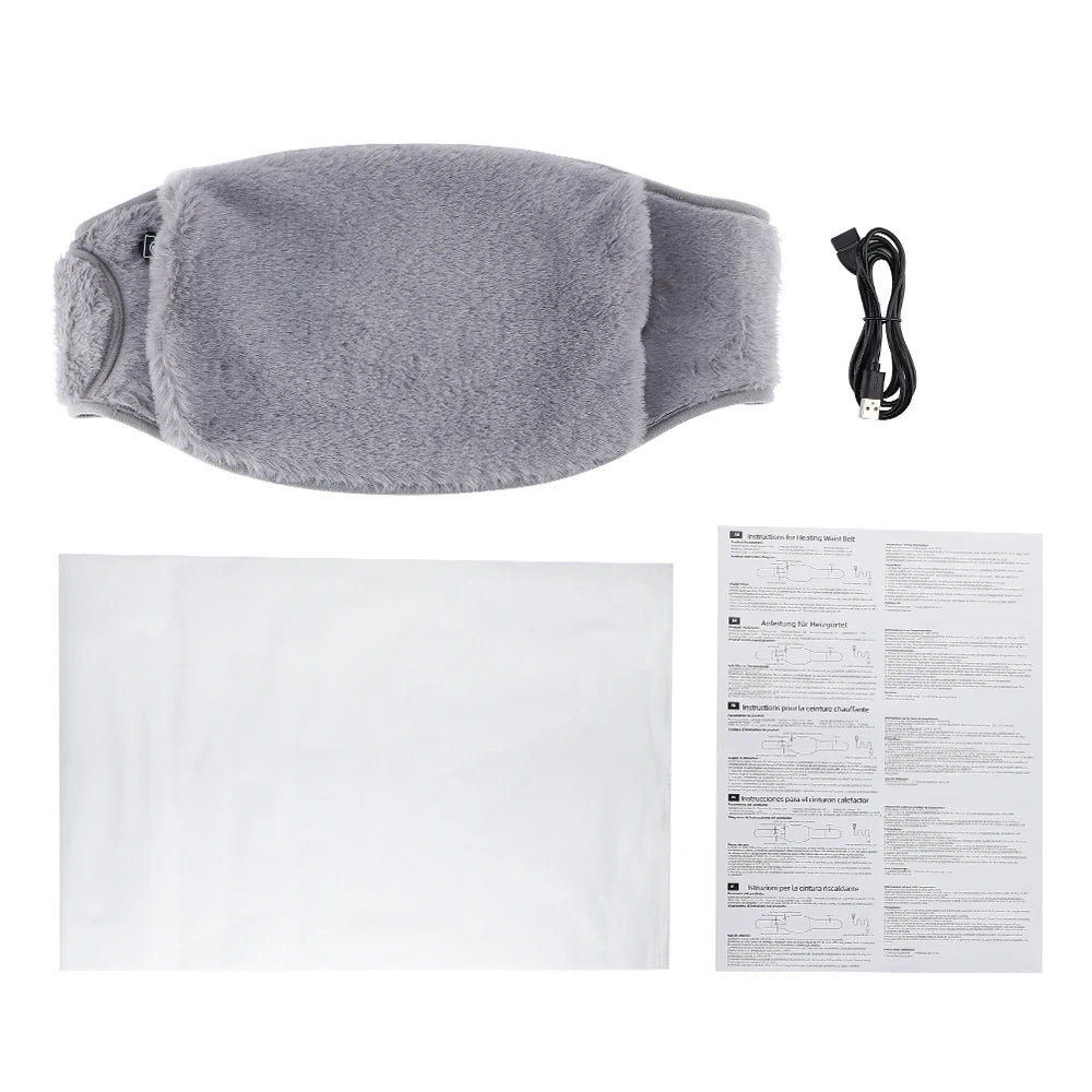 Electric Graphene Heating Pad – 3-Level USB Heating Belt for Abdominal Pain & Waist Warming