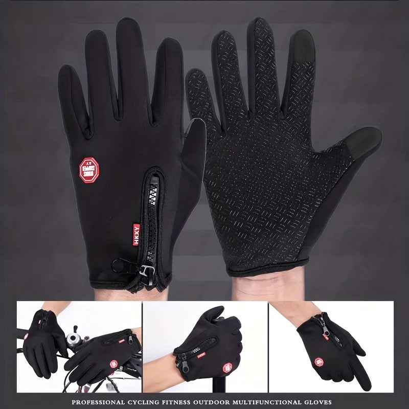 Winter Touchscreen Gloves for Men & Women – Warm, Windproof, Non-Slip Outdoor Cycling & Driving Gloves