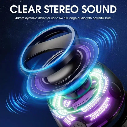 Portable Bluetooth Speaker G200 with RGB Lights, Magnetic Mount, BT5.3, 7-Hour Playtime & Phone Holder