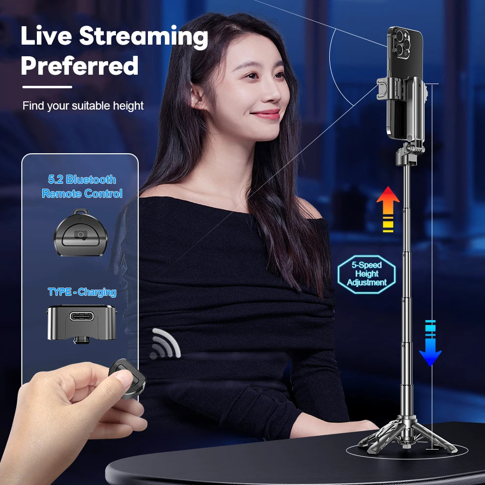 Mini Bluetooth Selfie Stick Tripod with Remote, Portable Phone Stand