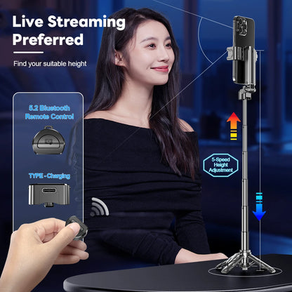 Mini Bluetooth Selfie Stick Tripod with Remote, Portable Phone Stand