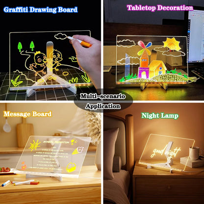 LED Luminous Blackboard Drawing Toy – Magic Light Art Board & Montessori Coloring Lamp for Kids