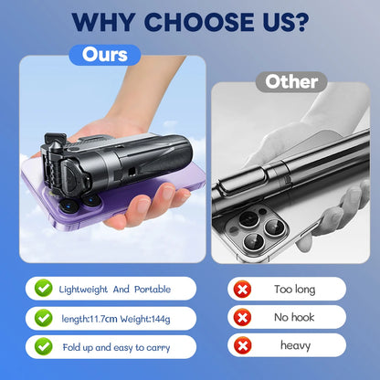 Mini Bluetooth Selfie Stick Tripod with Remote, Portable Phone Stand