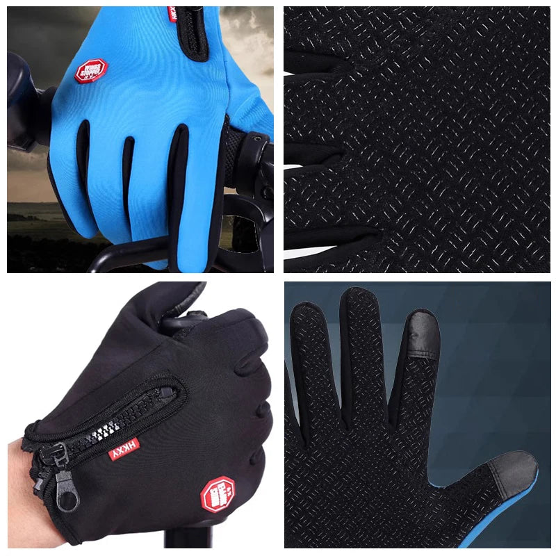 Winter Touchscreen Gloves for Men & Women – Warm, Windproof, Non-Slip Outdoor Cycling & Driving Gloves