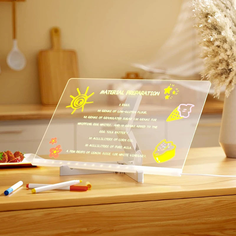 LED Luminous Blackboard Drawing Toy – Magic Light Art Board & Montessori Coloring Lamp for Kids