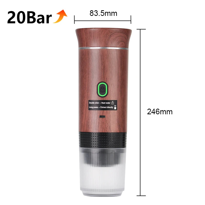 Portable Wireless Espresso Machine – 3-in-1 Coffee Maker for Car, Home & Outdoor Camping