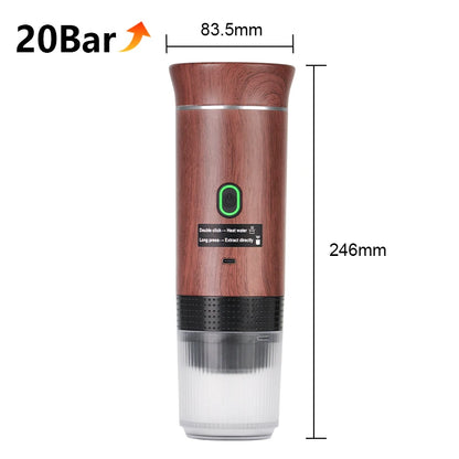 Portable Wireless Espresso Machine – 3-in-1 Coffee Maker for Car, Home & Outdoor Camping