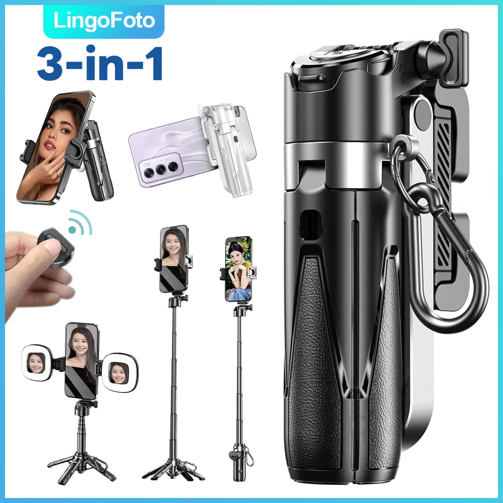 Mini Bluetooth Selfie Stick Tripod with Remote, Portable Phone Stand