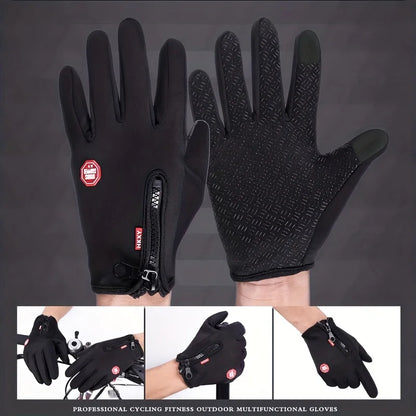 Winter Touchscreen Gloves for Men & Women – Warm, Windproof, Non-Slip Outdoor Cycling & Driving Gloves