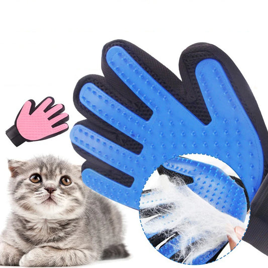 Pet Grooming Gloves with Deshedding Comb for Cats & Dogs