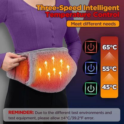 Electric Graphene Heating Pad – 3-Level USB Heating Belt for Abdominal Pain & Waist Warming